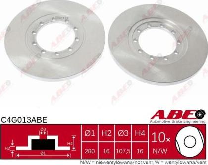 ABE C4G013ABE - Disque de frein parts5.com