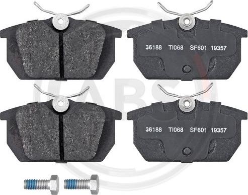 A.B.S. 36188 - Sada brzdových destiček, kotoučová brzda parts5.com