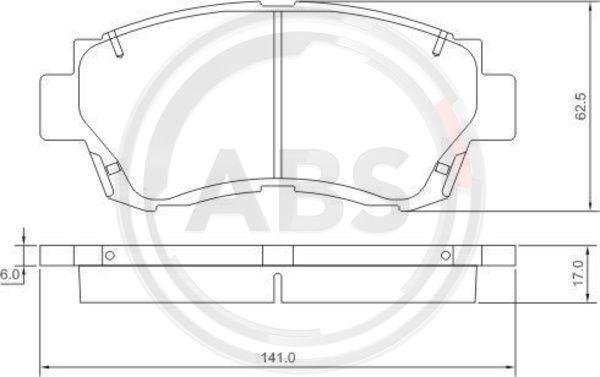 A.B.S. 36713 - Zestaw klocków hamulcowych, hamulce tarczowe parts5.com