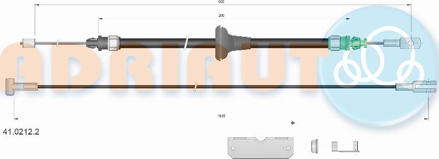 Adriauto 41.0212.2 - Żażné lanko parkovacej brzdy parts5.com