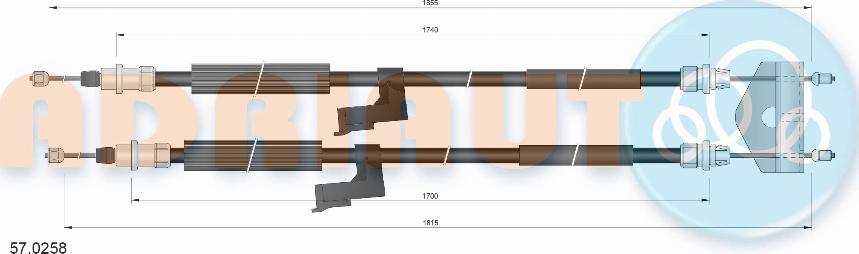 Adriauto 57.0258 - Čelično uže, parkirna kočnica parts5.com