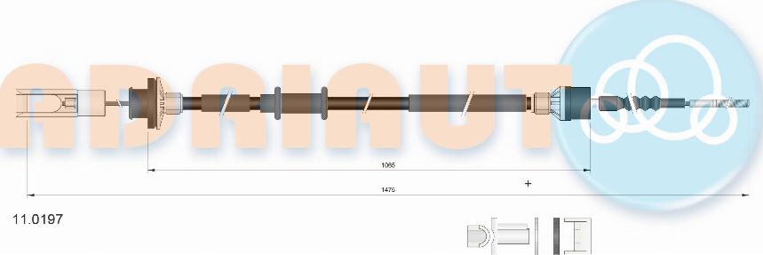Adriauto 11.0197 - Cablu ambreiaj parts5.com