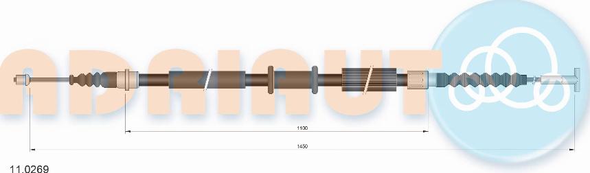 Adriauto 11.0269 - Ντίζα, φρένο ακινητοποίησης parts5.com