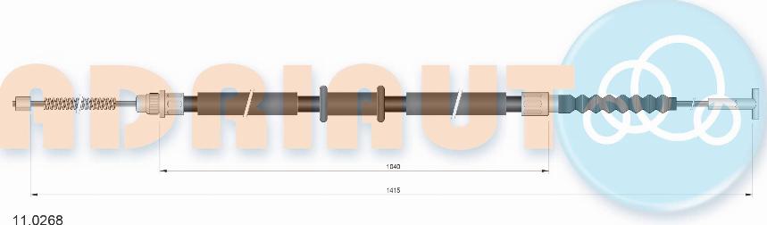 Adriauto 11.0268 - Ντίζα, φρένο ακινητοποίησης parts5.com