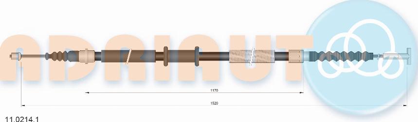 Adriauto 11.0214.1 - Ντίζα, φρένο ακινητοποίησης parts5.com