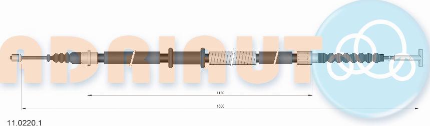 Adriauto 11.0220.1 - Ντίζα, φρένο ακινητοποίησης parts5.com