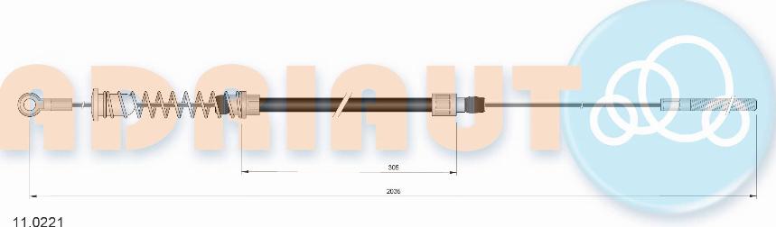 Adriauto 11.0221 - Cablu, frana de parcare parts5.com