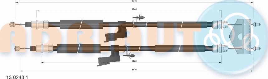 Adriauto 13.0243.1 - Cable, parking brake parts5.com