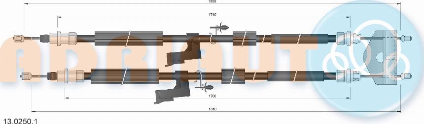 Adriauto 13.0250.1 - Cable, parking brake parts5.com