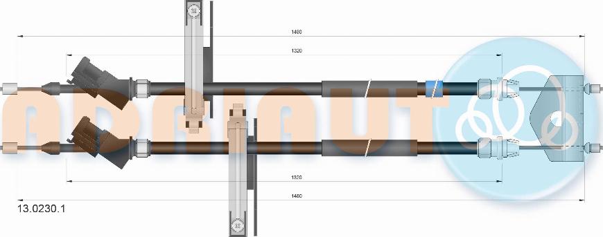 Adriauto 13.0230.1 - Cable, parking brake parts5.com