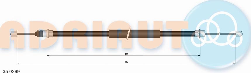 Adriauto 35.0289 - Cablu, frana de parcare parts5.com