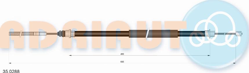 Adriauto 35.0288 - Cablu, frana de parcare parts5.com