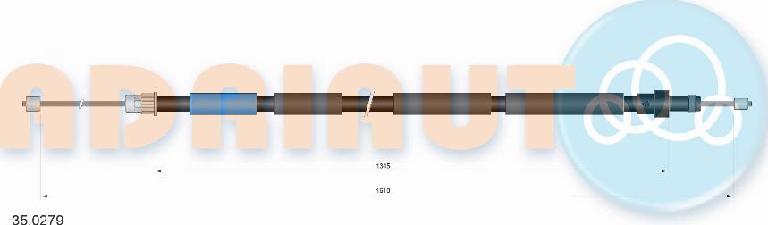 Adriauto 35.0279 - Żażné lanko parkovacej brzdy parts5.com