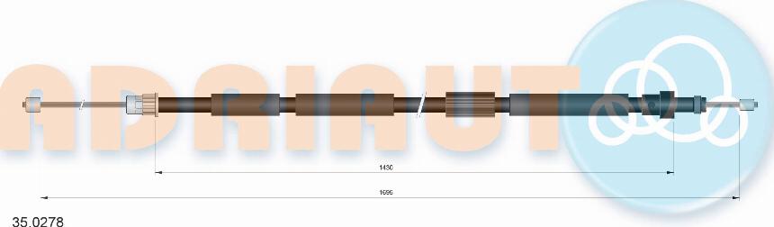 Adriauto 35.0278 - Huzal, rögzítőfék parts5.com