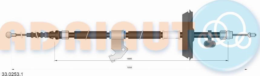 Adriauto 33.0253.1 - Cable de accionamiento, freno de estacionamiento parts5.com