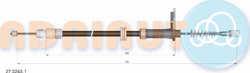 Adriauto 27.0243.1 - Тросик, cтояночный тормоз parts5.com