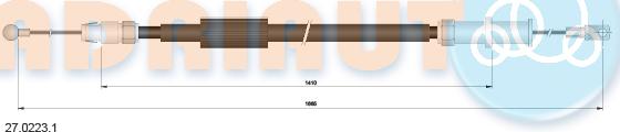 Adriauto 27.0223.1 - Cable de accionamiento, freno de estacionamiento parts5.com