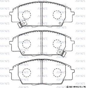Advics SN434P - Brake Pad Set, disc brake parts5.com