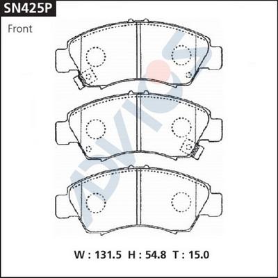 Advics SN425P - Brake Pad Set, disc brake parts5.com