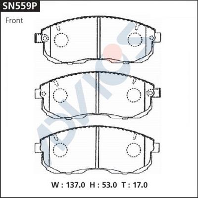 Advics SN559P - Brake Pad Set, disc brake parts5.com