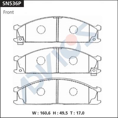 Advics SN536P - Brake Pad Set, disc brake parts5.com