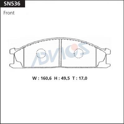 Advics SN536 - Brake Pad Set, disc brake parts5.com