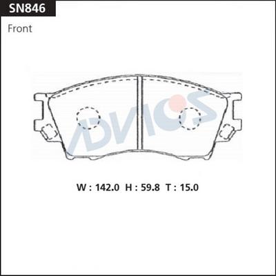 Advics SN846 - Brake Pad Set, disc brake parts5.com