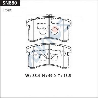 Advics SN880 - Brake Pad Set, disc brake parts5.com