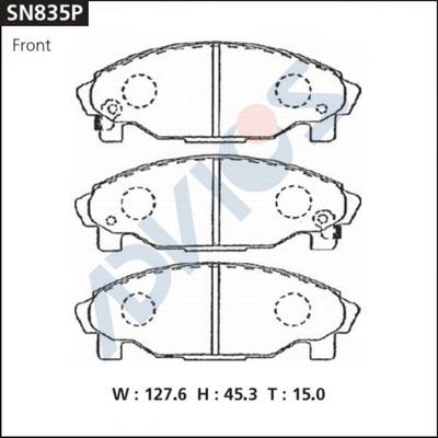 Advics SN835P - Brake Pad Set, disc brake parts5.com