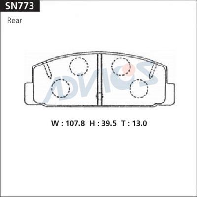 Advics SN773 - Brake Pad Set, disc brake parts5.com