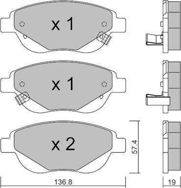 AISIN BPFI-1045 - Σετ τακάκια, δισκόφρενα parts5.com