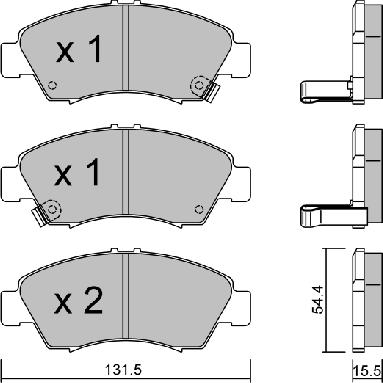 AISIN BPHO-1904 - Sada brzdových destiček, kotoučová brzda parts5.com