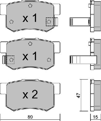 AISIN BPHO-2000 - Σετ τακάκια, δισκόφρενα parts5.com