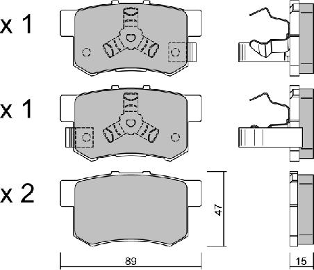 AISIN BPHO-2001 - Kit de plaquettes de frein, frein à disque parts5.com