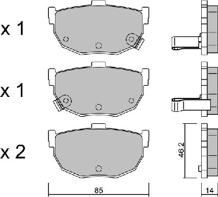 AISIN BPHY-2005 - Set placute frana,frana disc parts5.com