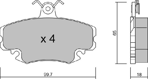 AISIN BPRE-1015 - Komplet zavornih oblog, ploscne (kolutne) zavore parts5.com