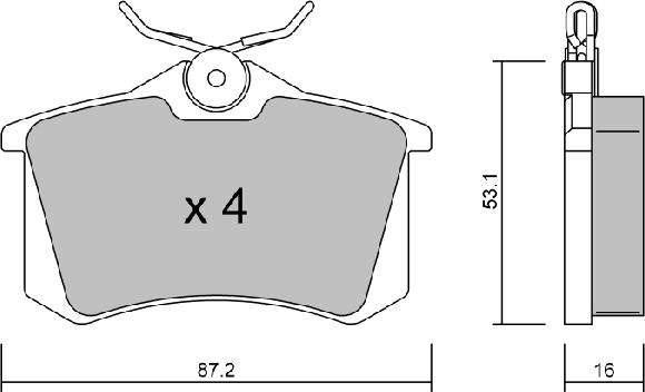 AISIN BPRE-2001 - Brake Pad Set, disc brake parts5.com