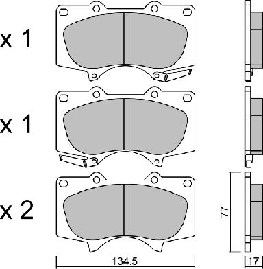 AISIN BPTO-1017 - Set placute frana,frana disc parts5.com