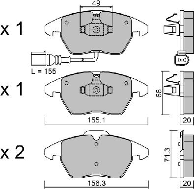 AISIN BPVW-1022 - Set placute frana,frana disc parts5.com