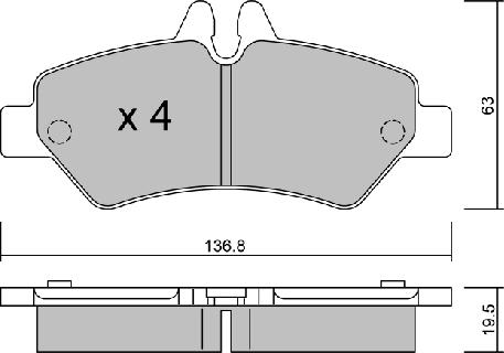 AISIN BPVW-2001 - Brake Pad Set, disc brake parts5.com