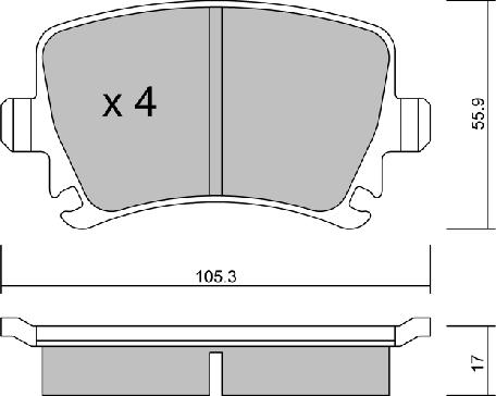 AISIN BPVW-2003 - Sada brzdových destiček, kotoučová brzda parts5.com