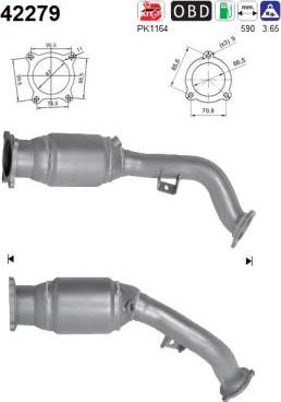 AS 42279 - Catalytic Converter parts5.com