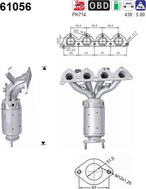 AS 61056 - Catalytic Converter parts5.com