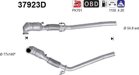 AS 37923D - Catalytic Converter parts5.com