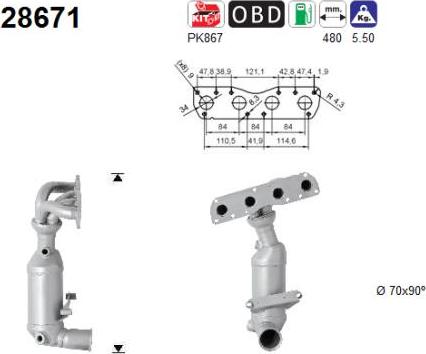 AS 28671 - Catalizator parts5.com