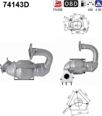 AS 74143D - Catalytic Converter parts5.com