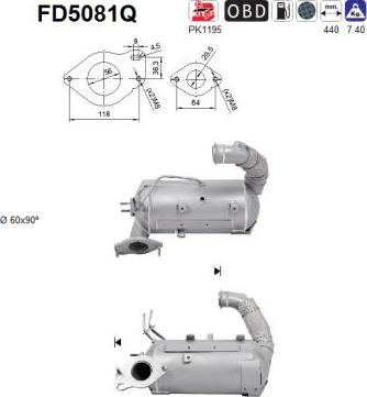 AS FD5081Q - Filtr pevných částic, výfukový systém parts5.com