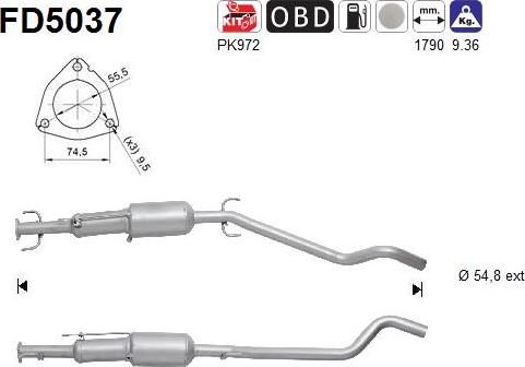 AS FD5037 - Soot / Particulate Filter, exhaust system parts5.com