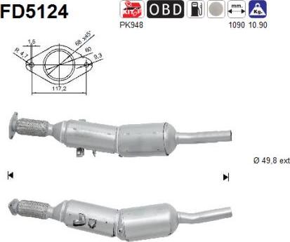 AS FD5124 - Ruß / Partikelfilter, Abgasanlage parts5.com