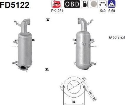 AS FD5122 - Tahma / partikelfilter,väljalaskesüst. parts5.com